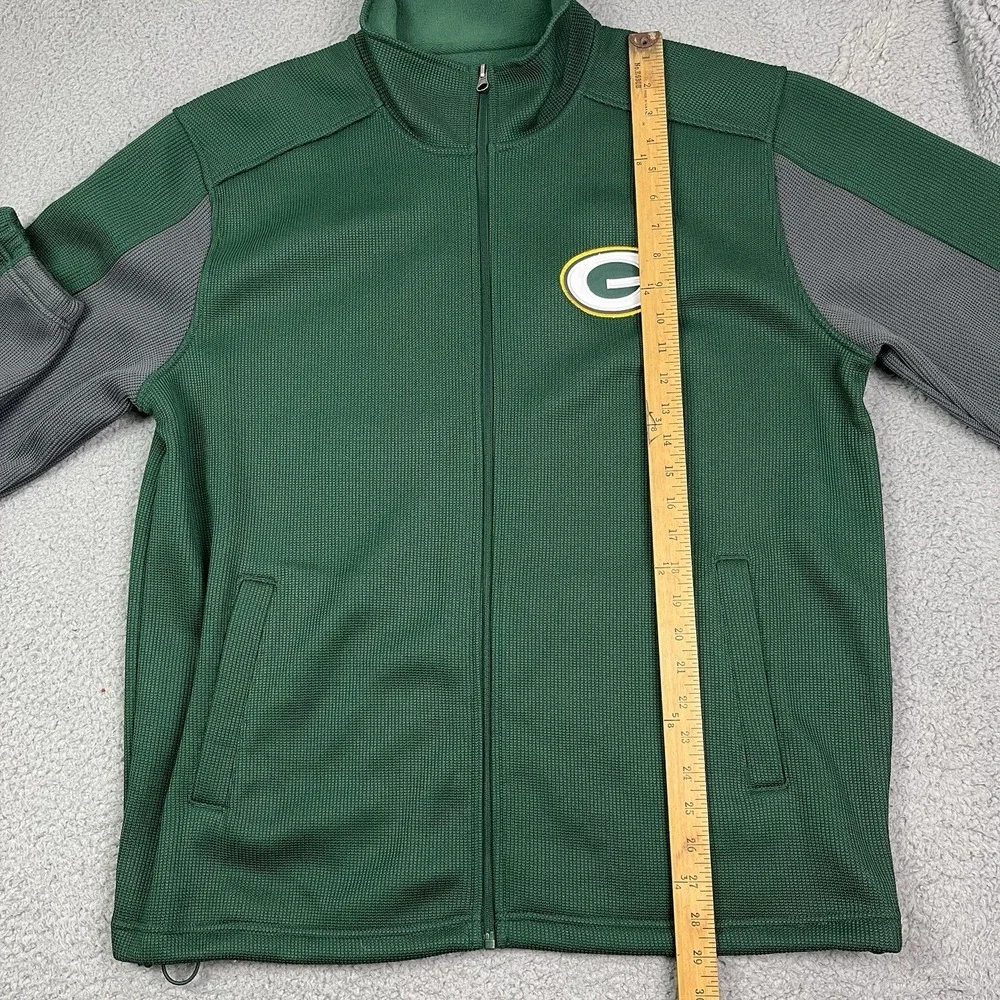 GREEN BAY‎ PACKERS DRAW PLAY JACKET FLEECE NFL FOOTBALL GREEN & GRAY G-III Sz XL